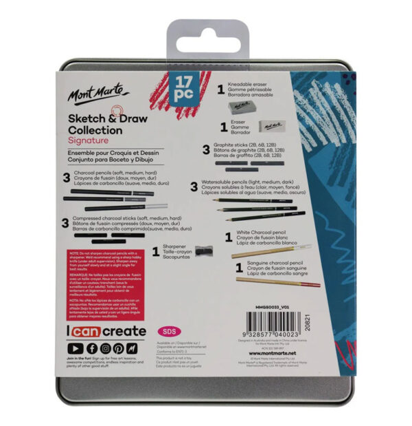 Mont Marte Signature Sketch and Draw Collection - 17-Piece Artist Set