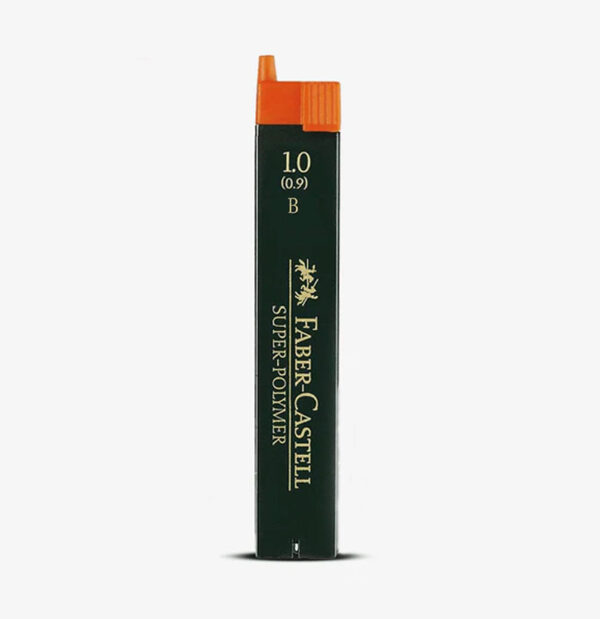 Faber-Castell Super Polymer Mechanical Pencil Leads 0.9 mm / 1.0 mm – B Degree Graphite Refills – 12 Leads