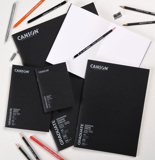 Canson Graduate Sketching and Drawing Book – 140 GSM Stapled 40 Page Artist Pad