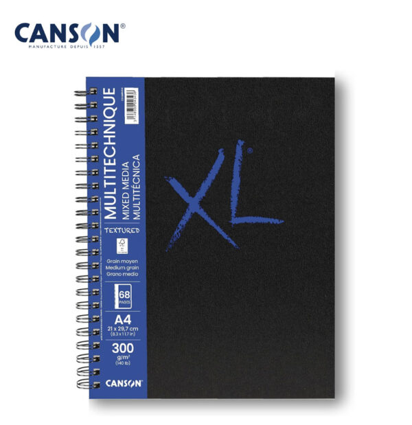 Canson XL Mixed Media Sketch Book A4 – 300 GSM Medium Grain Spiral Bound Artist Pad