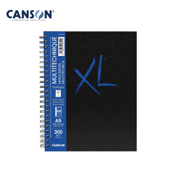 Canson XL Mixed Media Sketch Book A5 – 300 GSM Medium Grain Spiral Bound Artist Pad