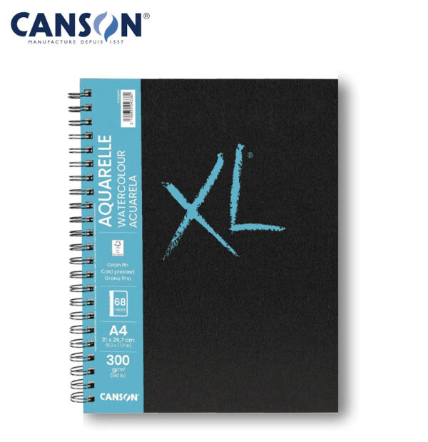 Canson XL Aquarelle Watercolour Sketch Book A4 – Spiral Bound 300 GSM Cold Press Paper