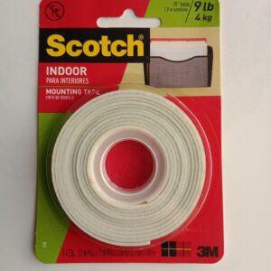 3M Scotch Indoor Mounting Tape 110P – Double-Sided Foam Tape Roll 0.5 in x 6.25 ft