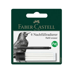 Faber-Castell 185697 Replacement Erasers – 4 Refills for Precision Eraser Pen 185610