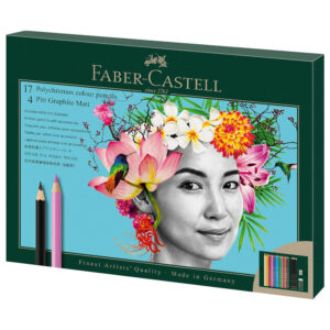 Faber-Castell Polychromos & Pitt Graphite Matt 23 Piece Gift Set – Colored & Graphite Pencils with Sharpener and Eraser