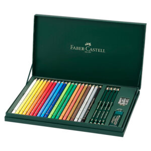 Faber-Castell 210051 Polychromos Colour Pencil Mixed Media Gift Set – 26 Piece Artist Drawing Kit