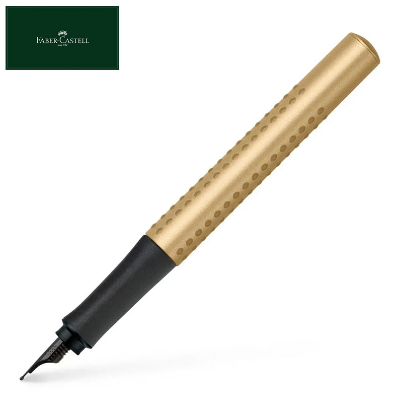 Faber-Castell Grip Edition Fountain Pen Gold – Fine Nib Ergonomic Writing Pen